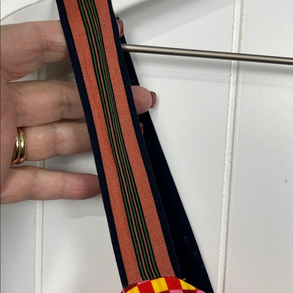 Maeve Anthropologie Maxi 6 Colorblock Straps Side Zip Lined Handkerchief Hem EUC - Picture 3 of 14